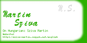 martin sziva business card